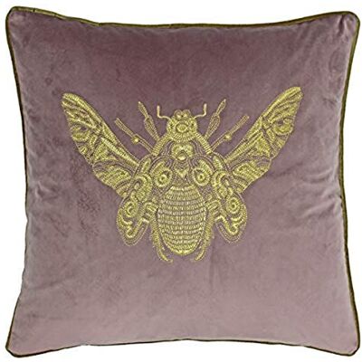 Paoletti Cerana Geborduurd Bijen Geborduurd Fluwelen Kussenhoes - Roze - One Size Paoletti Cerana Geborduurd Bijen Geborduurd Fluwelen Kussenhoes - Roze - One Size