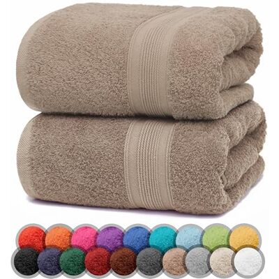 NatureMark 2-Pack Badhanddoeken 70x140cm, 100% Katoen, Zand/Beige NatureMark 2-Pack Badhanddoeken 70x140cm, 100% Katoen, Zand/Beige