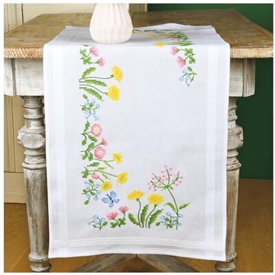 Vervaco Borduurpakket Voorbedrukt Kruissteek Tafelloper Kit VELDBLOEM Kruissteekpakket Voorgedrukt 40 x 100 cm Tafellinnen Decor Handwerken Pakket Knutselen voor Volwassenen Creatief Cadeau Vervaco Borduurpakket Voorbedrukt Kruissteek Tafelloper Kit VELDBLOEM Kruissteekpakket Voorgedrukt 40 x 100 cm Tafellinnen Decor Handwerken Pakket Knutselen voor Volwassenen Creatief Cadeau