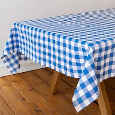 Talking Tables Stof, groot, blauw geruit geruit tafelkleed, rechthoek van gerecycled katoen, herbruikbaar en wasbaar tafelkleed voor buiten dineren, buffetten, bruiloften en feesten en picknicks, 180 Talking Tables Stof, groot, blauw geruit geruit tafelkleed, rechthoek van gerecycled katoen, herbruikbaar en wasbaar tafelkleed voor buiten dineren, buffetten, bruiloften en feesten en picknicks, 180