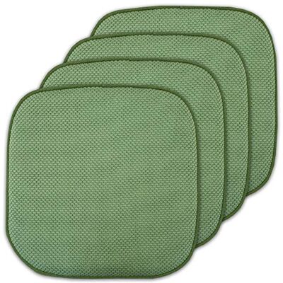 Sweet Home Collection Stoel Kussen Memory Foam Pads Honingraat Patroon Slip Antislip Rubber Terug Afgerond Vierkant 16" x 16" Stoelhoes, Groen 4 Pack Sweet Home Collection Stoel Kussen Memory Foam Pads Honingraat Patroon Slip Antislip Rubber Terug Afgerond Vierkant 16" x 16" Stoelhoes, Groen 4 Pack