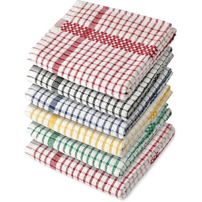 Emma Barclay Superdry Check 6 Pack Terry Check Luxe Theedoek 45x65cm Emma Barclay Superdry Check 6 Pack Terry Check Luxe Theedoek 45x65cm