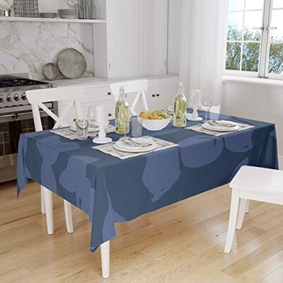 Bonamaison Tafelkleed, Anti-Mold, Sneldrogend, Waterdicht, 100% Polyester Tafellaken, Blauw, 140 x 160 Cm Ontworpen en Vervaardigd in Turkije Bonamaison Tafelkleed, Anti-Mold, Sneldrogend, Waterdicht, 100% Polyester Tafellaken, Blauw, 140 x 160 Cm Ontworpen en Vervaardigd in Turkije