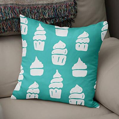 Bonamaison Decoratieve kussenhoes Turquoise & wit, gooien kussenslopen, huis decoratieve kussenslopen voor woonkamer, bank, slaapkamer, maat: 43x43 cm ontworpen en vervaardigd in Turkije Bonamaison Decoratieve kussenhoes Turquoise & wit, gooien kussenslopen, huis decoratieve kussenslopen voor woonkamer, bank, slaapkamer, maat: 43x43 cm ontworpen en vervaardigd in Turkije