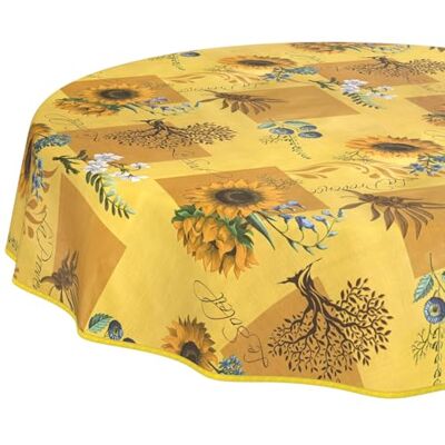 ANRO Wasdoek tafelkleed, afwasbaar, onderhoudsvriendelijk, waterafstotend, lotuseffect, voor tuintafel, zonnebloem, rond, 140 cm, met zoom, omzoomd ANRO Wasdoek tafelkleed, afwasbaar, onderhoudsvriendelijk, waterafstotend, lotuseffect, voor tuintafel, zonnebloem, rond, 140 cm, met zoom, omzoomd