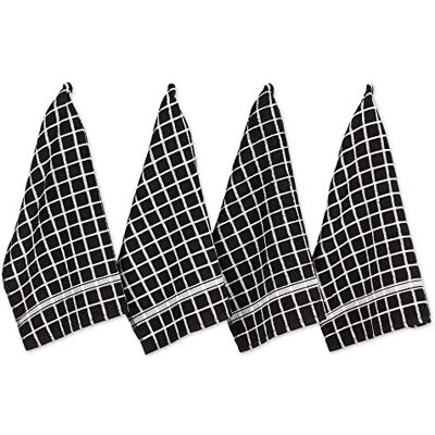 DII Zwart Geruite Keukendoeken - Set van 4 DII Zwart Geruite Keukendoeken - Set van 4