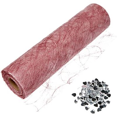 Deko AS GmbH Sizoweb tafelband oudroze 30 cm rol 25 meter + 100 decoratieve harten 64 044 Deko AS GmbH Sizoweb tafelband oudroze 30 cm rol 25 meter + 100 decoratieve harten 64 044