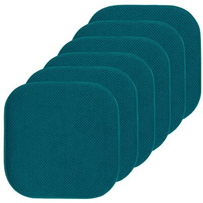Sweet Home Collection Stoel Kussen Memory Foam Pads Honingraat Patroon Slip Antislip Rubber Terug Afgerond Vierkant 16" x 16" Stoelhoes, Pauw Blauw 6 Pack Sweet Home Collection Stoel Kussen Memory Foam Pads Honingraat Patroon Slip Antislip Rubber Terug Afgerond Vierkant 16" x 16" Stoelhoes, Pauw Blauw 6 Pack