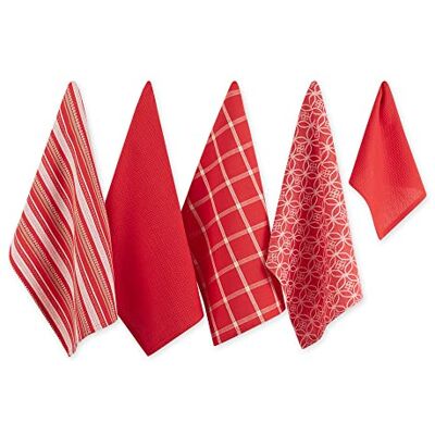 DII Assortiment Geweven Keukenset, Vaatdoek, 18x28, Vaatdoek, 13x13, Rood, 5 Stuk DII Assortiment Geweven Keukenset, Vaatdoek, 18x28, Vaatdoek, 13x13, Rood, 5 Stuk