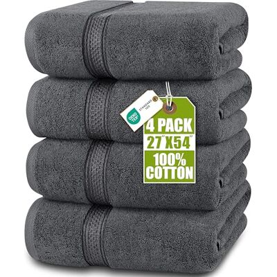 Utopia Towels Set van 4 hoogwaardige badhanddoeken (61 x 137 cm) 100% ringgesponnen katoen 600 g/m², lichtgewicht en zeer absorberende, sneldrogende handdoeken, perfect voor dagelijks gebruik (grijs) Utopia Towels Set van 4 hoogwaardige badhanddoeken (61 x 137 cm) 100% ringgesponnen katoen 600 g/m², lichtgewicht en zeer absorberende, sneldrogende handdoeken, perfect voor dagelijks gebruik (grijs)