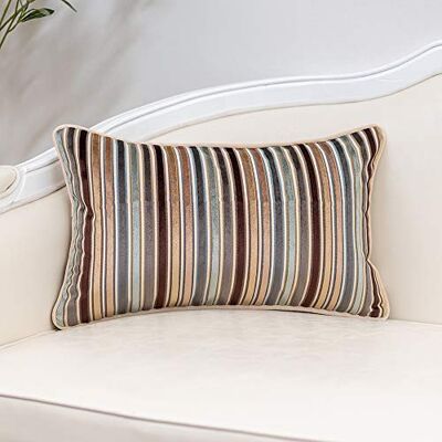 Yangest Koffie gestreepte fluwelen lendenkussenhoes veelkleurig getextureerde boho kussensloop moderne neutrale rechthoekige kussensloop voor bank bank slaapkamer woonkamer woondecoratie 30 x 50 cm Yangest Koffie gestreepte fluwelen lendenkussenhoes veelkleurig getextureerde boho kussensloop moderne neutrale rechthoekige kussensloop voor bank bank slaapkamer woonkamer woondecoratie 30 x 50 cm