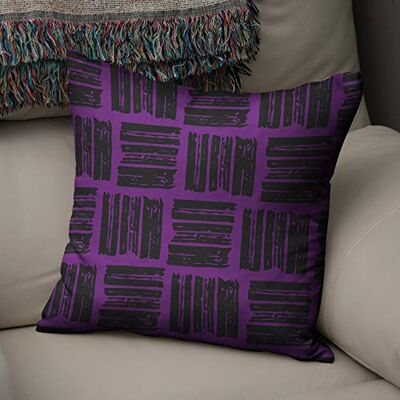 Bonamaison Decoratieve Kussensloop, Paars en zwart Kussenhoezen Bank, Zitkussen, Decoratieve Kussenhoesjes, Kussensloop; Sofa, Slaapkamer, Kantoor, Auto 43x43 Cm Ontworpen en Vervaardigd in Turkije Bonamaison Decoratieve Kussensloop, Paars en zwart Kussenhoezen Bank, Zitkussen, Decoratieve Kussenhoesjes, Kussensloop; Sofa, Slaapkamer, Kantoor, Auto 43x43 Cm Ontworpen en Vervaardigd in Turkije