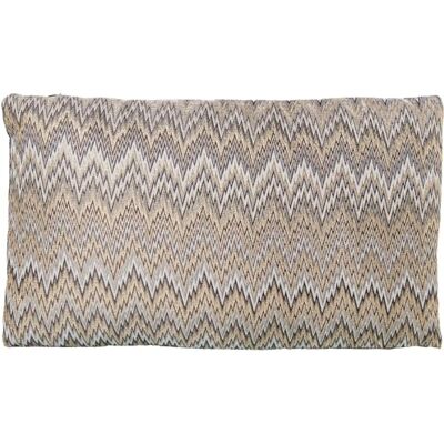 DRW Rechthoekig kussen van polyester met zigzag met ritssluiting, bruin en goud, 50 x 30 cm DRW Rechthoekig kussen van polyester met zigzag met ritssluiting, bruin en goud, 50 x 30 cm