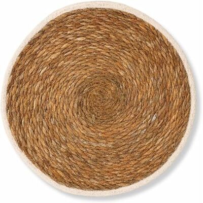 PARENCE .- Grote ronde onderzetters van onderzetters Ø30 cm met witte rand Rustiek individueel tafelkleed Hittebestendige keukenaccessoires PARENCE .- Grote ronde onderzetters van onderzetters Ø30 cm met witte rand Rustiek individueel tafelkleed Hittebestendige keukenaccessoires