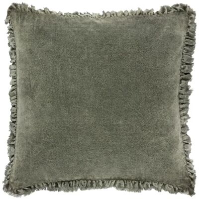 Yard Bertie Gekweekte katoenen fluweel kussenhoes - Groen - One size - Kussenhoes Yard Bertie Gekweekte katoenen fluweel kussenhoes - Groen - One size - Kussenhoes