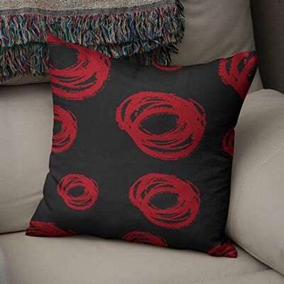 Bonamaison Decoratieve Kussensloop, Rood Zwart Kussenhoezen Bank, Zitkussen, Decoratieve Kussenhoesjes, Kussensloop; Sofa, Slaapkamer, Kantoor, Auto 43x43 Cm Ontworpen en Vervaardigd in Turkije Bonamaison Decoratieve Kussensloop, Rood Zwart Kussenhoezen Bank, Zitkussen, Decoratieve Kussenhoesjes, Kussensloop; Sofa, Slaapkamer, Kantoor, Auto 43x43 Cm Ontworpen en Vervaardigd in Turkije