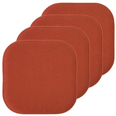 Sweet Home Collection Stoelkussen Memory Foam Pads Honingraat Patroon Slip Antislip Rubber Terug Afgerond Vierkant 16" x 16" Stoelhoes, Roest 4 Pack Sweet Home Collection Stoelkussen Memory Foam Pads Honingraat Patroon Slip Antislip Rubber Terug Afgerond Vierkant 16" x 16" Stoelhoes, Roest 4 Pack