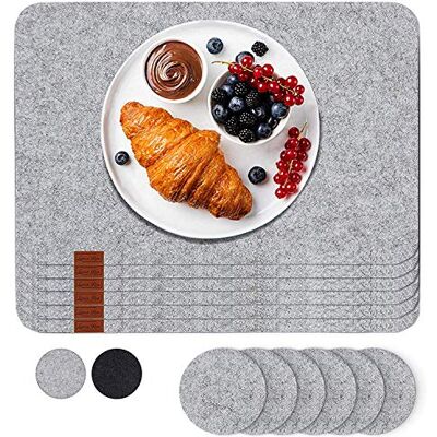 Luana Rose Placemat afwasbaar van vilt incl. glas onderzetters Set van 12 Afwasbare placemat 44 x 32 cm vilten onderzetters Afwasbare grijs placemat Tafelmat set van vilten placemats Luana Rose Placemat afwasbaar van vilt incl. glas onderzetters Set van 12 Afwasbare placemat 44 x 32 cm vilten onderzetters Afwasbare grijs placemat Tafelmat set van vilten placemats