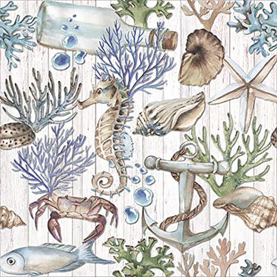 Anniversary House Tiflair Sea Life Treasure Luxe Lunchservetten 3-laags PJ370019 Anniversary House Tiflair Sea Life Treasure Luxe Lunchservetten 3-laags PJ370019