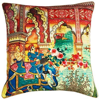RIVA Home Darbar Veer Gevuld Kussen, Multi, 50 x 50cm (20" x 20") RIVA Home Darbar Veer Gevuld Kussen, Multi, 50 x 50cm (20" x 20")