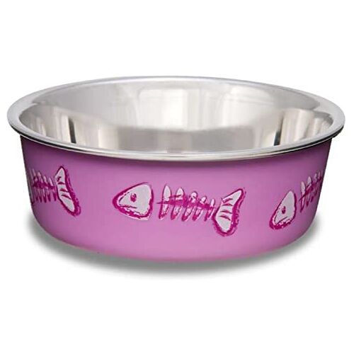 Loving Pets Bella Bowl Designer-XSmall-Skeleton Design Pink