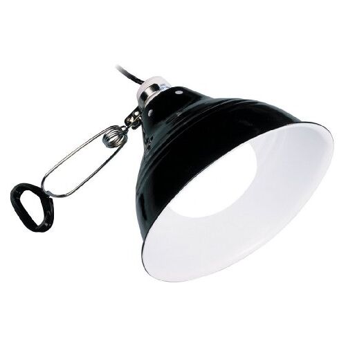 Exo Terra Glow Light, porseleinen klemlamp en lichtreflector, voor lampen tot 100 W, diameter 14 cm, zwart