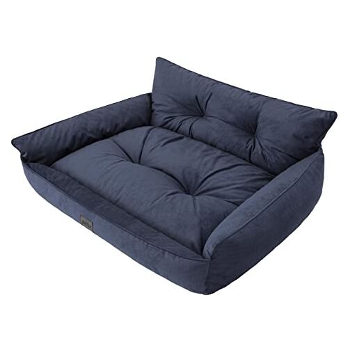 Doggy Hondenbed, huisdierenbed, hondenbed, gewatteerd, hondenkussen, bed, sofa, hondenmatras, dierenbed, hondensofa, matras, marineblauw, XXXL 132 x 106 cm