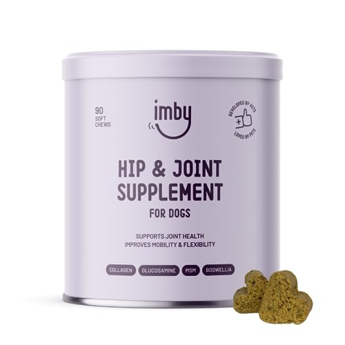 Imby Pet Food Gewrichtssupplement Honden   Hypoallergeen   Collageen & Boswellia   Hondensupplementen voor Gewrichten   Ondersteunt Gewrichten, Flexibiliteit & Mobiliteit   90 Chews   270g