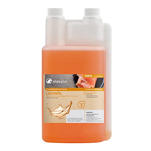 Makana Zalmolie voor dieren, 100% zuiver, 1000 ml doseerfles (1 x 1 l)