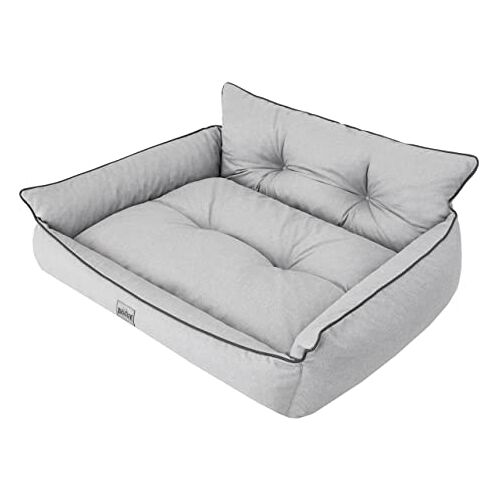 Doggy Hondenbed, huisdierenbed, hondenbed, gewatteerd, hondenkussen, bed, bank, hondenmatras, dierenbed, hondensofa, matras, as, ecologisch linnen, XL 82 x 63 cm