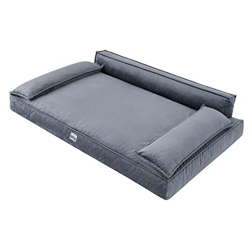 Doggy Hondenbed, huisdierenbed, hondenbed, hondenbank, ligbed, sofa, hondenmand, dierenbed, hondensofa, matras, slaapplek, grafiet, 120 x 77 cm