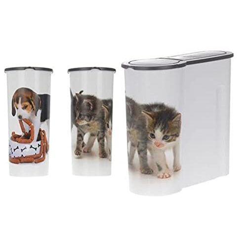 Northam Diervoedercontainer voederton diervoederbox inhoud 3,5 kg motief hond & kat (hond)