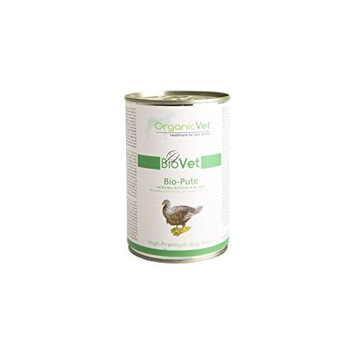 OrganicVet BioVet Natvoer voor honden, met biologische rijst, biologische wortel en biologische appel, verpakking van 6 (6 x 400 g)