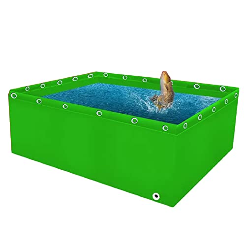 IBOWZ Visvijver Landbouw Gekweekte Vis Canvas Pool, 0.5mm Tijdelijke Holding Tank Voor Zoutwater Vis, Boven Grondwater Tank Visvijver Liner Voor Tuin Patio