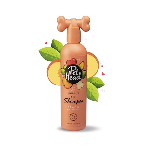 Company of Animals Pet Head Hondenshampoo, Quick Fix 2In1 Shampoo en Conditioner voor honden perzik