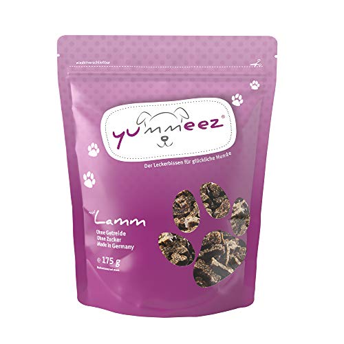 Yummeez Lam traktatie hondensnacks als kleine enkeltjes graanvrij met hoog vleesgehalte perfecte traktatie voor training of beloning (1 x 175 g)