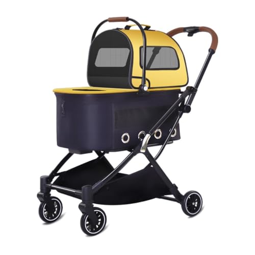 ZXHNB Kinderwagen Voor Huisdieren Dubbellaagse Kinderwagen For Huisdieren Automatische Opvouwbare Kinderwagen For Huisdieren Mesh Ademende Kinderwagen For Huisdieren Buiten Wandelwagen For Huisdieren Pet Wa