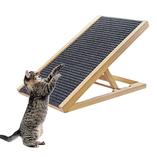 BIOTAT Kattenkrabhelling   Houten Hoekverstelling Kat Krabkussen Antislip Cat Scratch Ramp, 16 Inch Cat Scratcher Karton, Cat Scratch Board, Krabplank, Krabkussens voor Binnenkatten