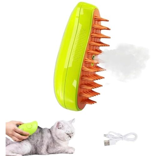 Omuotaut Steamy Cat borstel, 4-in-1 multifunctionele kattenborstel, stoomborstel voor massage, kattenborstel met stoom, huisdierstoomborstel voor het verwijderen van verwarde en losse haren