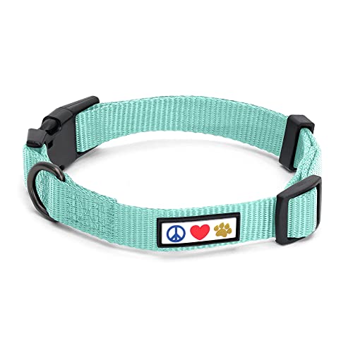 Pawtitas Verstelbare halsband Effen kleur Nylon voor puppy en honden   Halsband en harnas apart verkrijgbaar Kleine Wintertaling hond