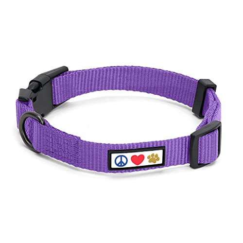 Pawtitas Verstelbare halsband Effen kleur Nylon voor puppy en honden   Halsband en harnas apart verkrijgbaar Extra kleine Paars hond