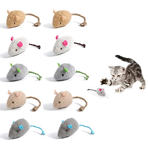 Yzswdox 10 Stuks Kattenkruidspeelgoed, Pluche Kattenspeelgoed, Kattenspeelgoed Muizen, Pluche Kattenspeelgoed, Interactief Kattenspeelgoed, Kattenspeelgoed, Pluche Muis, voor Katten om Te spelen