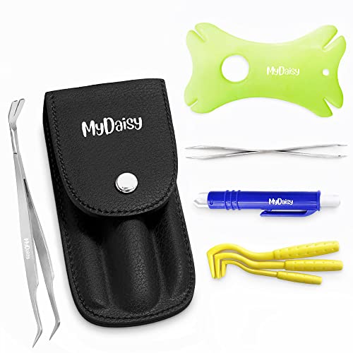 MYDAISY Tekentang 7-in-1 set met etui, tekentang mens, tekentang voor honden, tekenkaart, complete set voor het verwijderen van teken