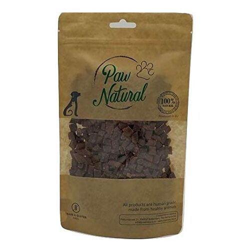 Paw Natural Hondenlekkernijen training   250 g rundlekkernijen   100% gluten- en granenvrij   van vers vlees gezonde dieren