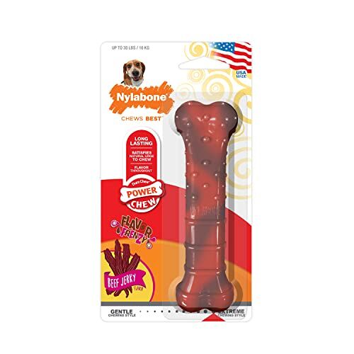 Nylabone Gestructureerde  Dura Chew rundvlees Jerky-Power-Chew kauwbotten voor extreem sterk kauwende honden medium voor honden tot 16 kg