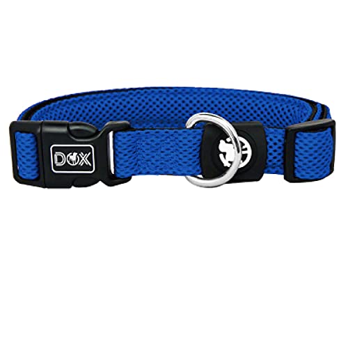 DDOXX Hondenhalsband Air Mesh, verstelbaar, gewatteerd, vele kleuren, voor kleine en grote honden, halsband voor hond, kat, puppy, hondenhalsband, kattenhalsband, puppyhalsband, klein, blauw, XS
