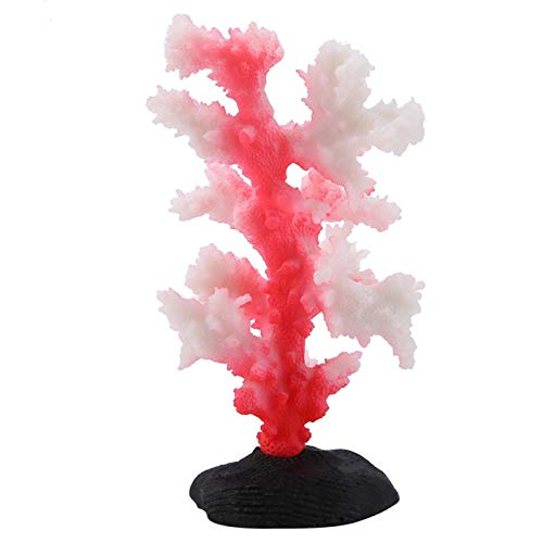 ViaGasaFamido Aquarium Plastic Plant, Aquarium Lichtgevende Koraal Anemoon Siliconen Simulatie Plant Aquarium Onderwater Landscaping Decoratie Ornament[rood]Plastic planten