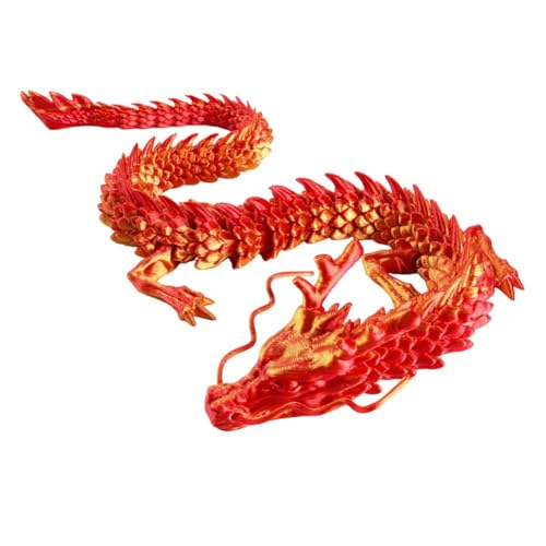 Ruuizksa Chinese Dragon Ornamenten, 60 cm, 3D-Gedrukte Draak voor Landschapsarchitectuur van Aquaria, D