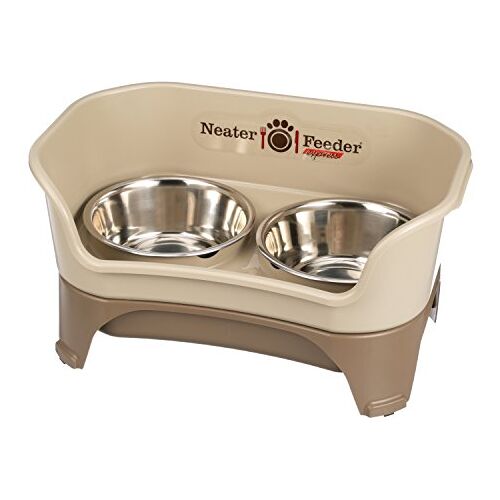 Neater Pet Brands Neater Feeder Express Elevated Hondenbak, hondenbak met standaard, roestvrijstalen voer- en waterbak, verhoogde hondenbakset voor middelgrote tot grote honden, cappuccino