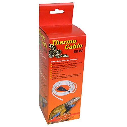 Lucky Reptile Thermo Kabel 80 W Verwarmingskabel voor Terrariums 6,5 m Kabel met 1,5 m Aansluiting Snelle opwarming & gelijkmatige warmte Waterdicht silikon Terrarium accessoire